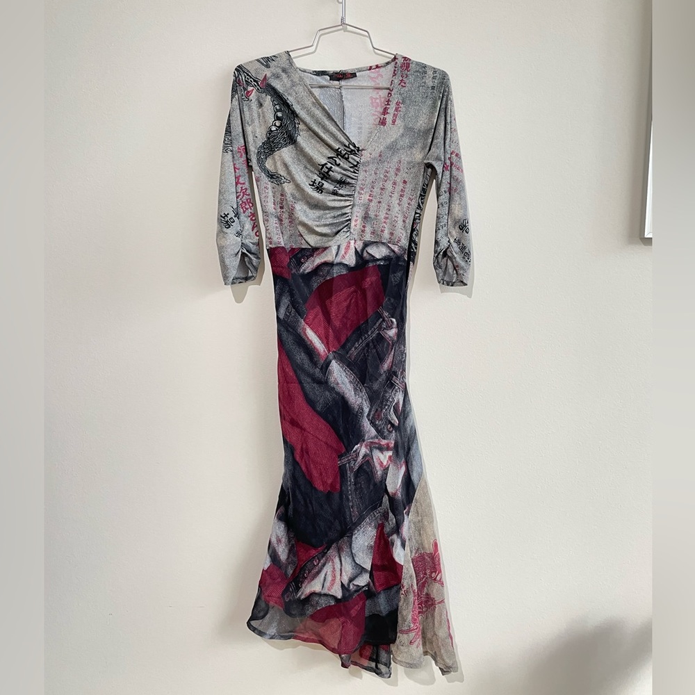 Vintage Maje Paris denim dragon dress